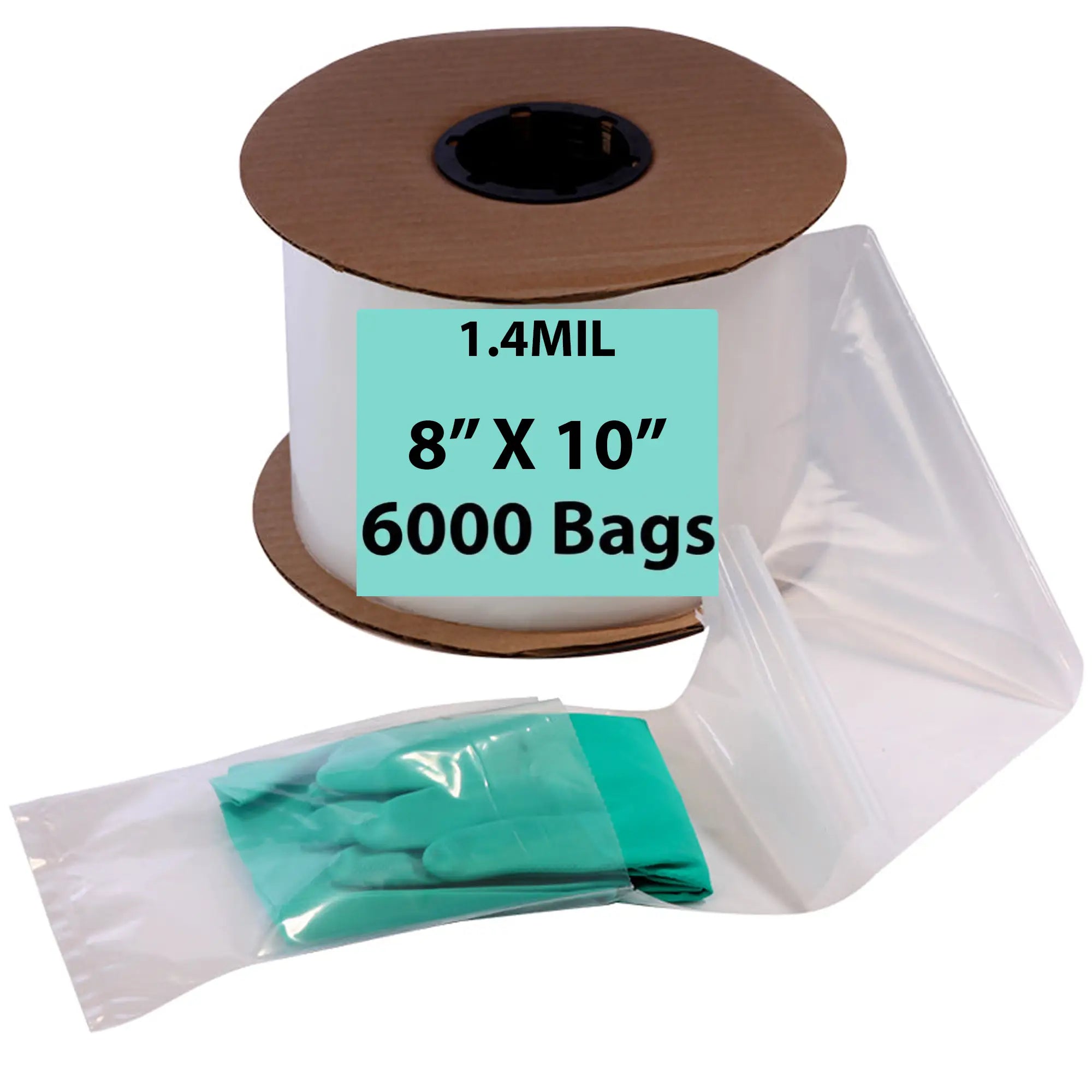 Kwik-Fill® Pre-Opened Poly Bags on Roll 1.4 Mil 8"x10" 6000 Bags