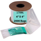 Kwik-Fill® Pre-Opened Bags on Roll 2.75 Mil 4"x4" 2000 Bags