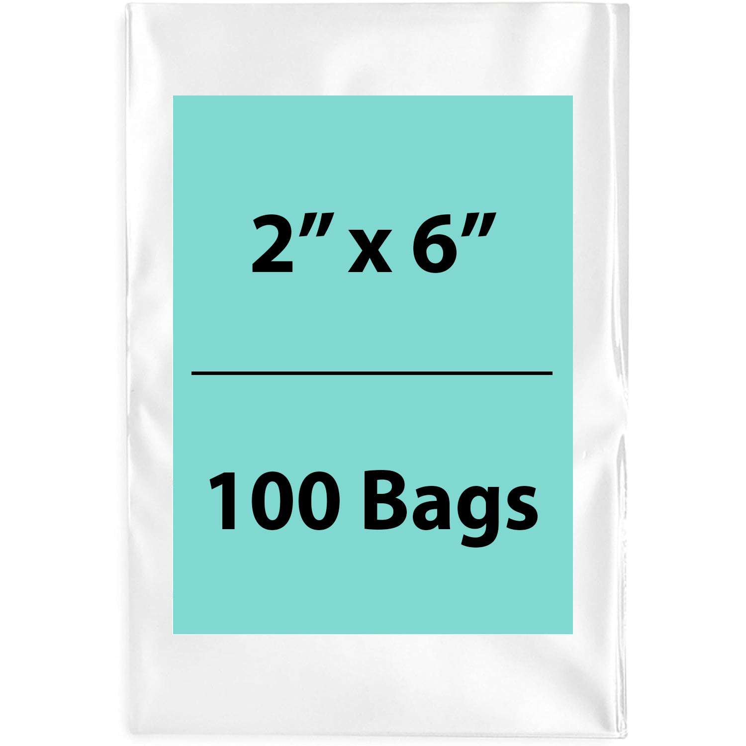 2X6 inches Clear Flat Poly Bags 1.5Mil Open Top (LDPE)