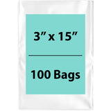 3X15 inches Clear Flat Poly Bags 1.5Mil Open Top (LDPE)