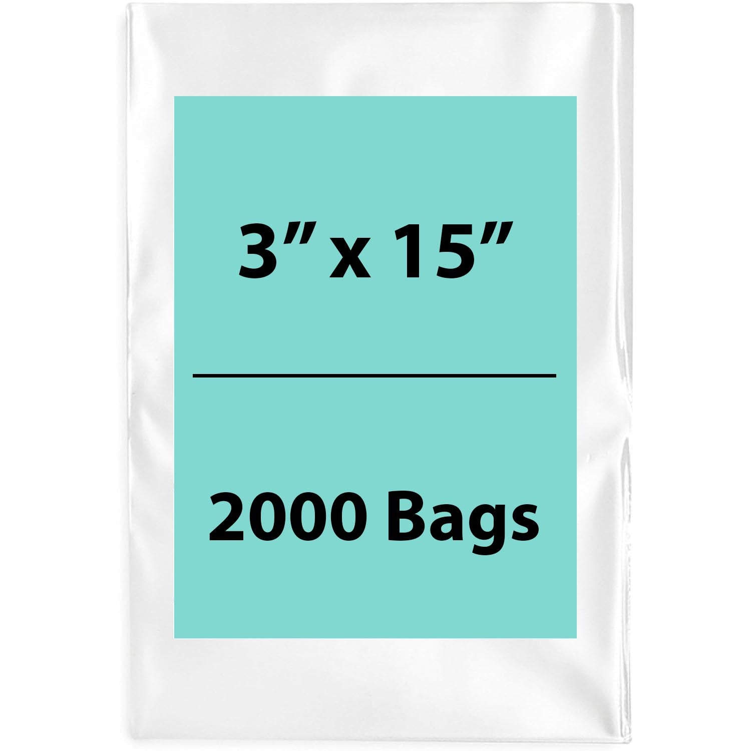 3X15 inches Clear Flat Poly Bags 1.5Mil Open Top (LDPE)