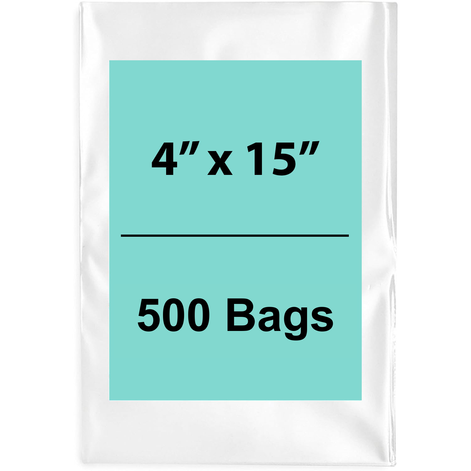Clear Poly Bags Flat 4"X15" 1.5 Mil 500 Bags