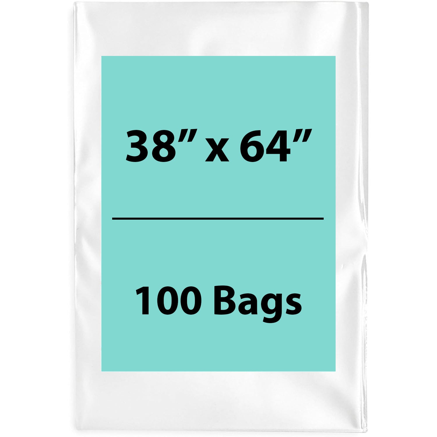 38X64 inches Clear Flat Poly Bags 3Mil Open Top (LDPE)