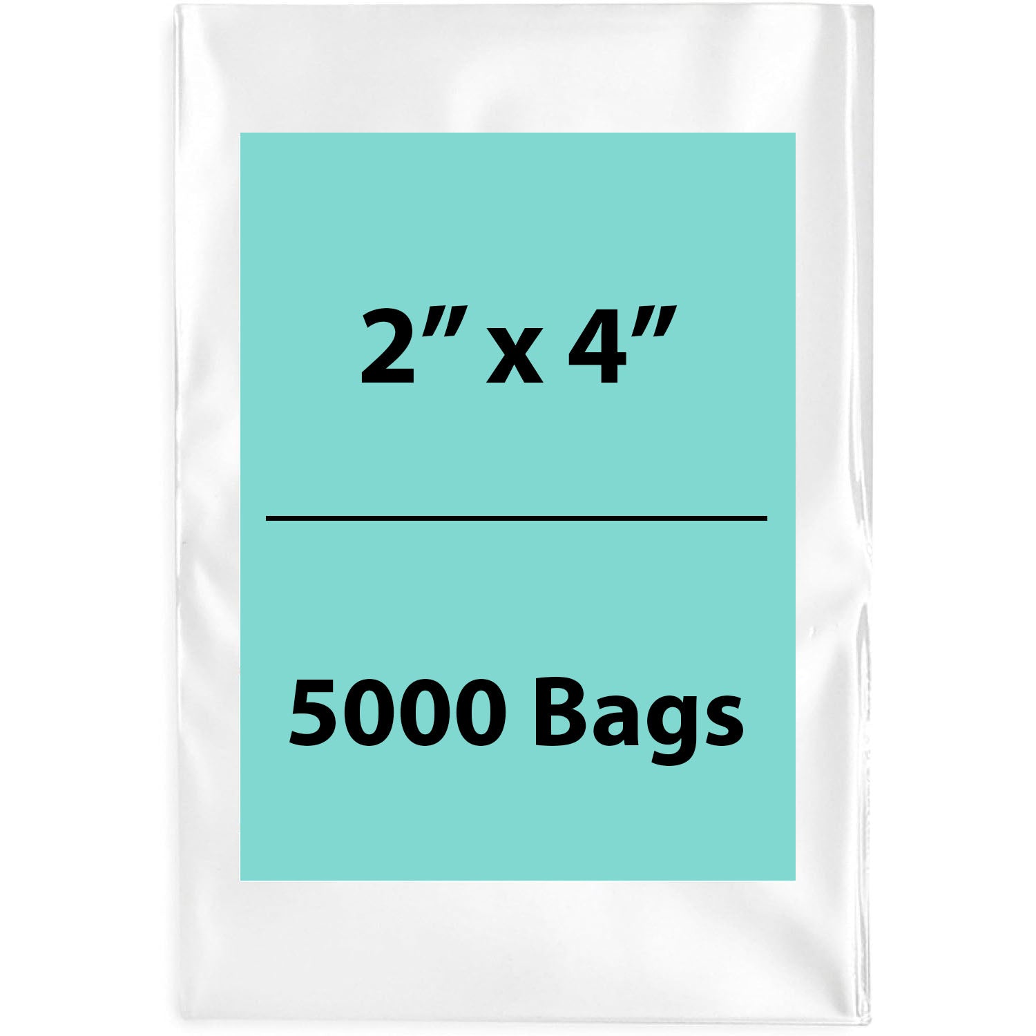 Clear Poly Bags 4 Mil size: 2 inch (width) X 4 inch (Height) Pack of 5000 Bags