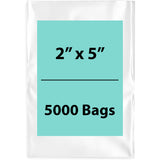 Clear Poly Bags 4 Mil size: 2 inch (width) X 5 inch (Height) Pack of 5000 Bags
