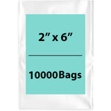 LDPE 4Mil Clear Poly Bags 2X6 inches 10000 Bags