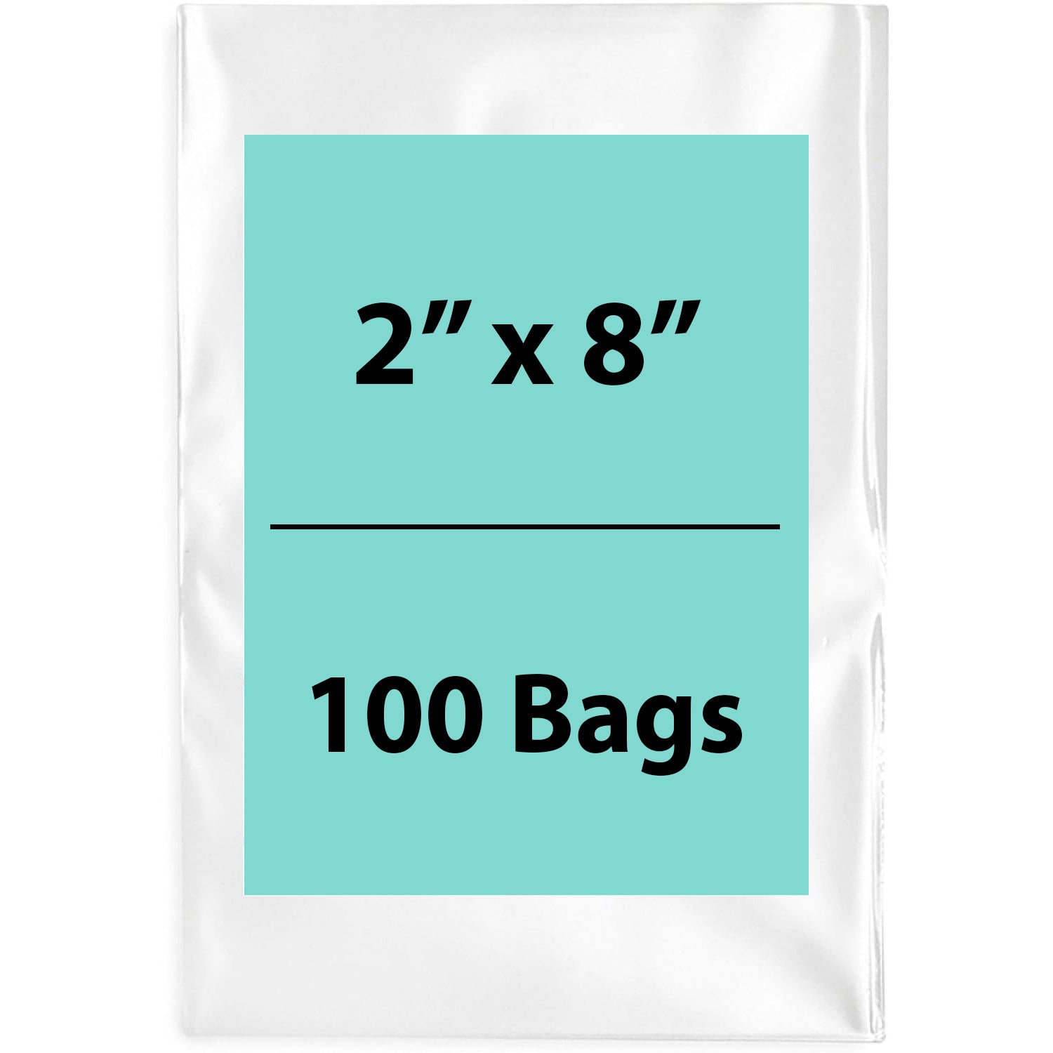 Clear Poly Bags 4 Mil size: 2 inch (width) X 8 inch (Height) Pack of 100 Bags