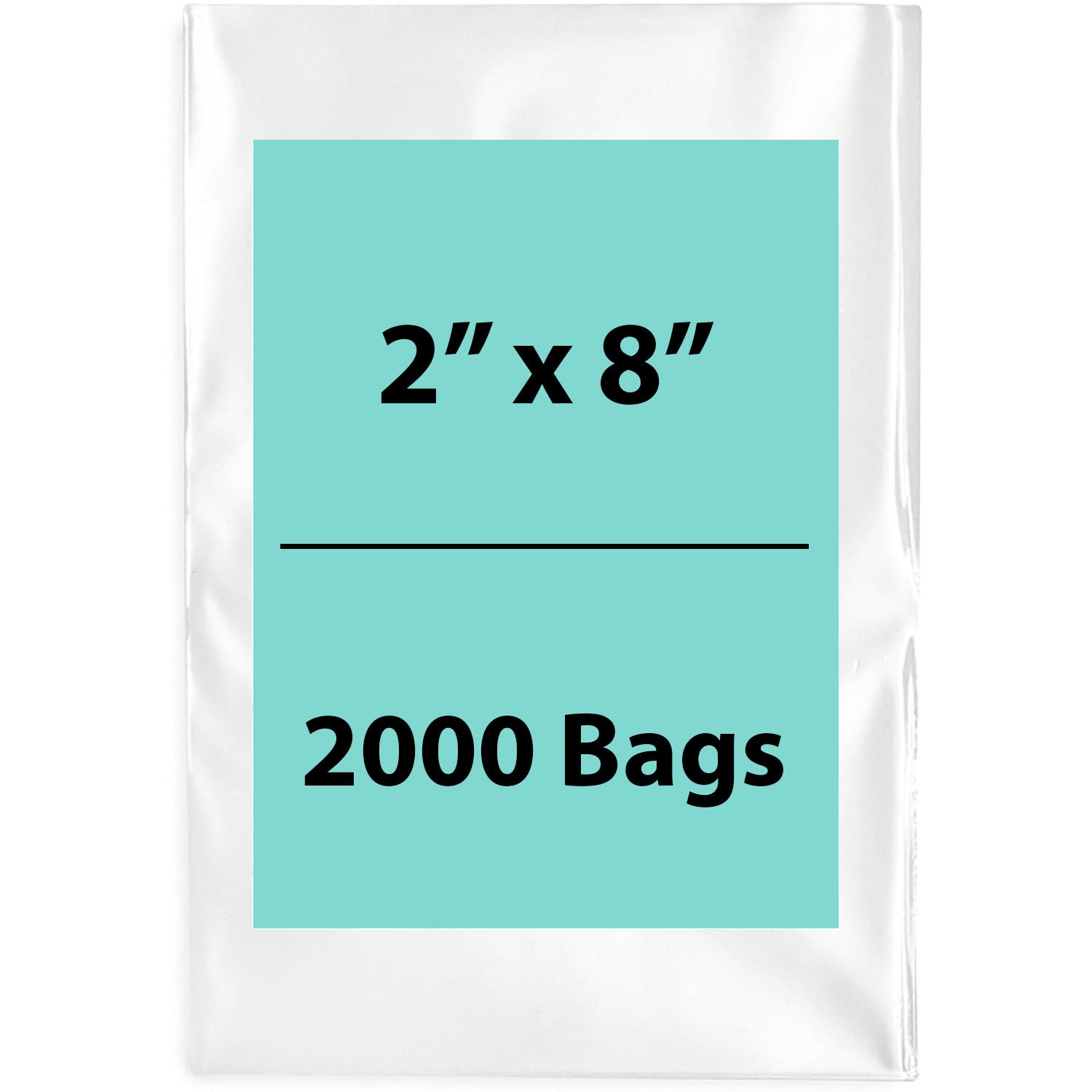 Clear Poly Bags 4 Mil size: 2 inch (width) X 8 inch (Height) Pack of 2000 Bags