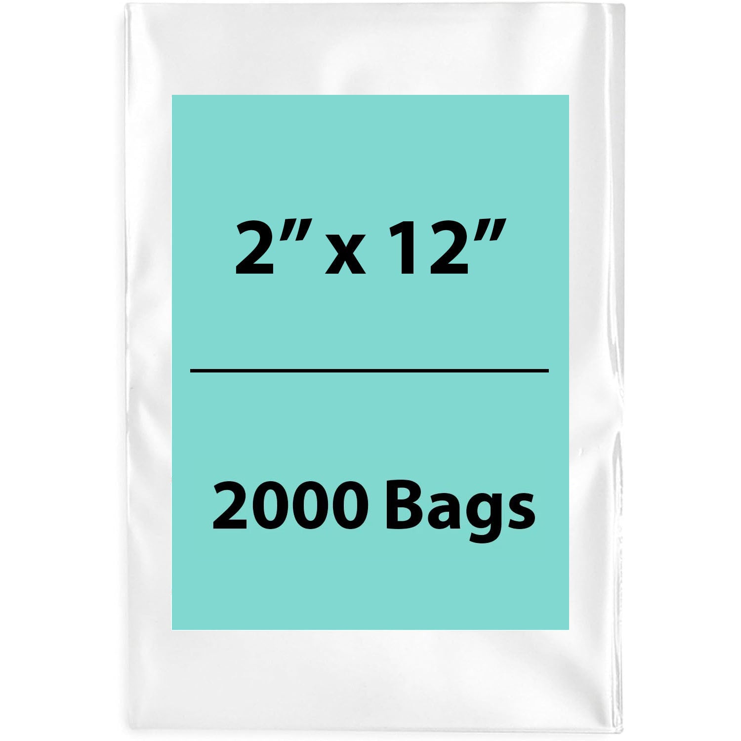 LDPE 4Mil Clear Poly Bags 2X12 inches 2000 Bags
