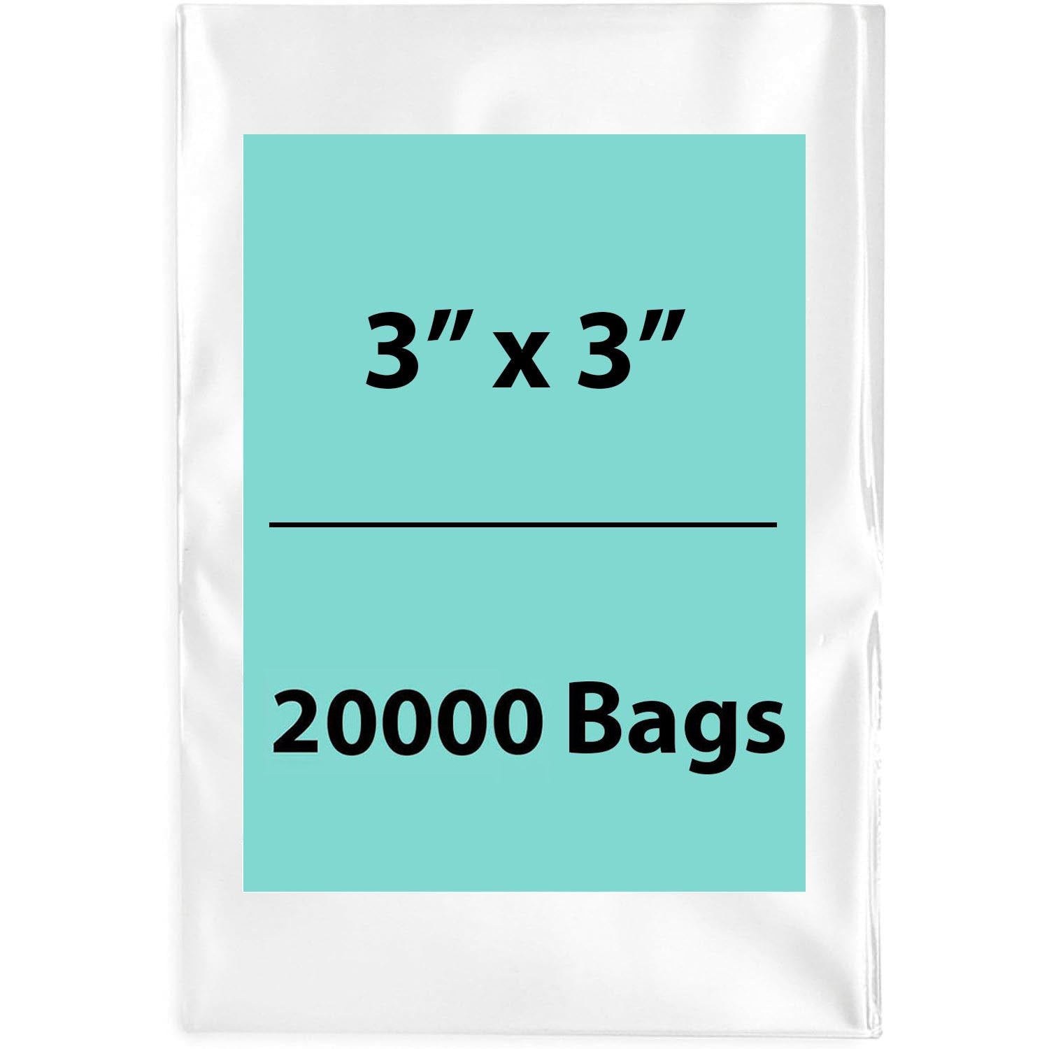 LDPE 4Mil Clear Poly Bags 3X3 inches 20000 Bags