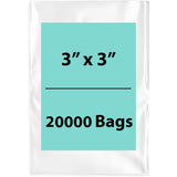 LDPE 4Mil Clear Poly Bags 3X3 inches 20000 Bags