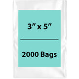 Clear Poly Bags 4 Mil size: 3 inch (width) X 5 inch (Height) Pack of 2000 Bags