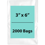 Clear Poly Bags 4 Mil size: 3 inch (width) X 6 inch (Height) Pack of 2000 Bags