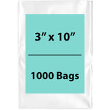 Clear Poly Bags 4 Mil Size: 3 inch (width) X 10 inch (Height) Pack of 1000 Bags
