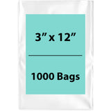 Clear Poly Bags 4 Mil Size: 3 inch (width) X 12 inch (Height)  Pack of 1000 Bags