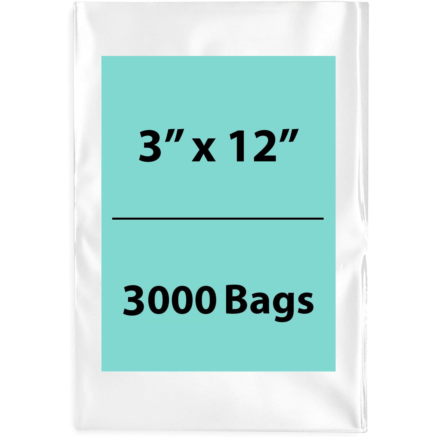LDPE 4Mil Clear Poly Bags 3X12 inches 3000 Bags