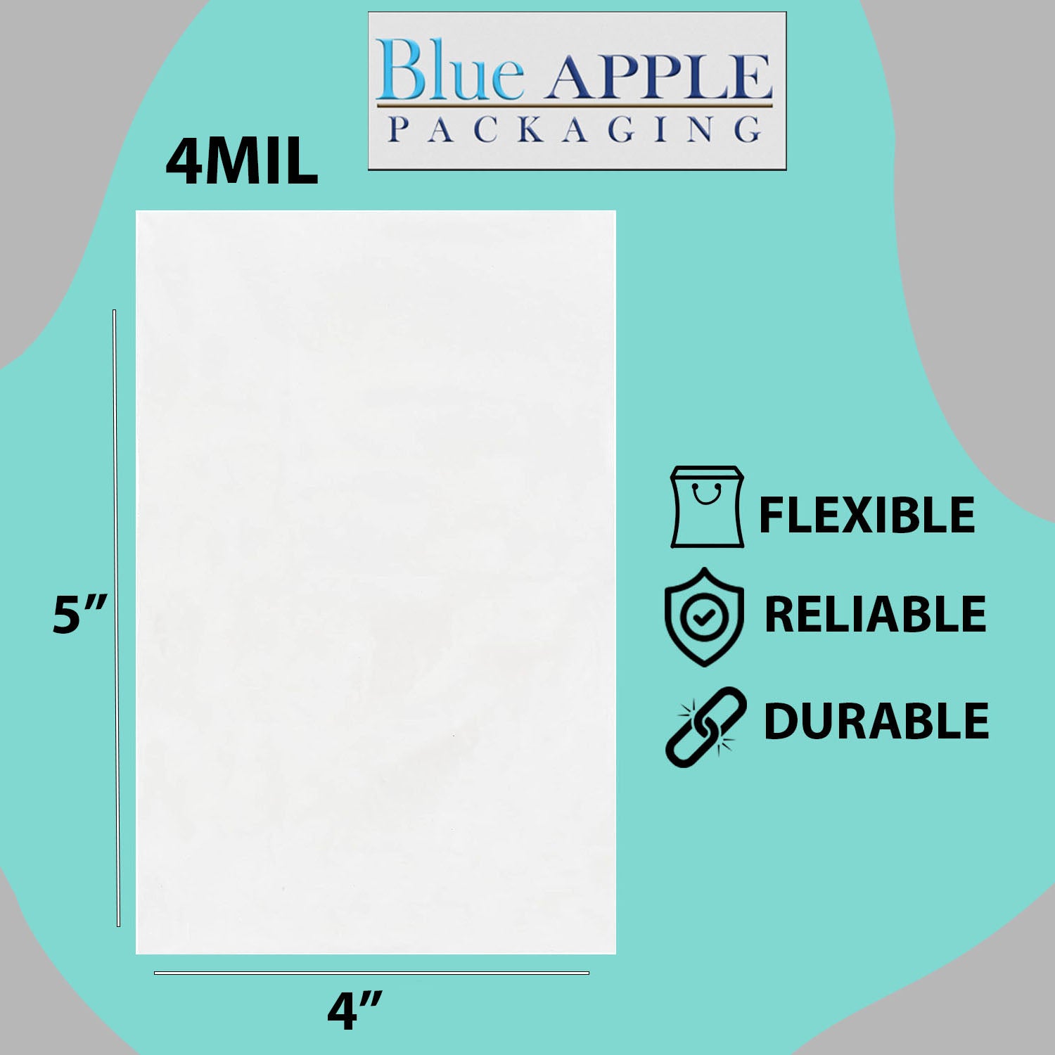 Clear Poly Bags 4 Mil Size: 4 inch (width) X 5 inch (Height)