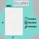 Clear Poly Bags 4 Mil Size: 4 inch (width) X 5 inch (Height)