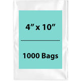 Clear Poly Bags Thickness: 4 Mil Size: 4 inch (width) X 10 inch (Height) Pack of 1000 Bags