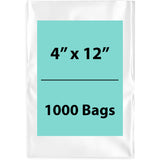 Clear Poly Bags Thickness: 4 Mil Size: 4 inch (width) X 12 inch (Height)  Pack of 1000 Bags