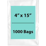 Clear Poly Bags Thickness: 4 Mil Size: 4 inch (width) X 15 inch (Height)  Pack of 1000 Bags