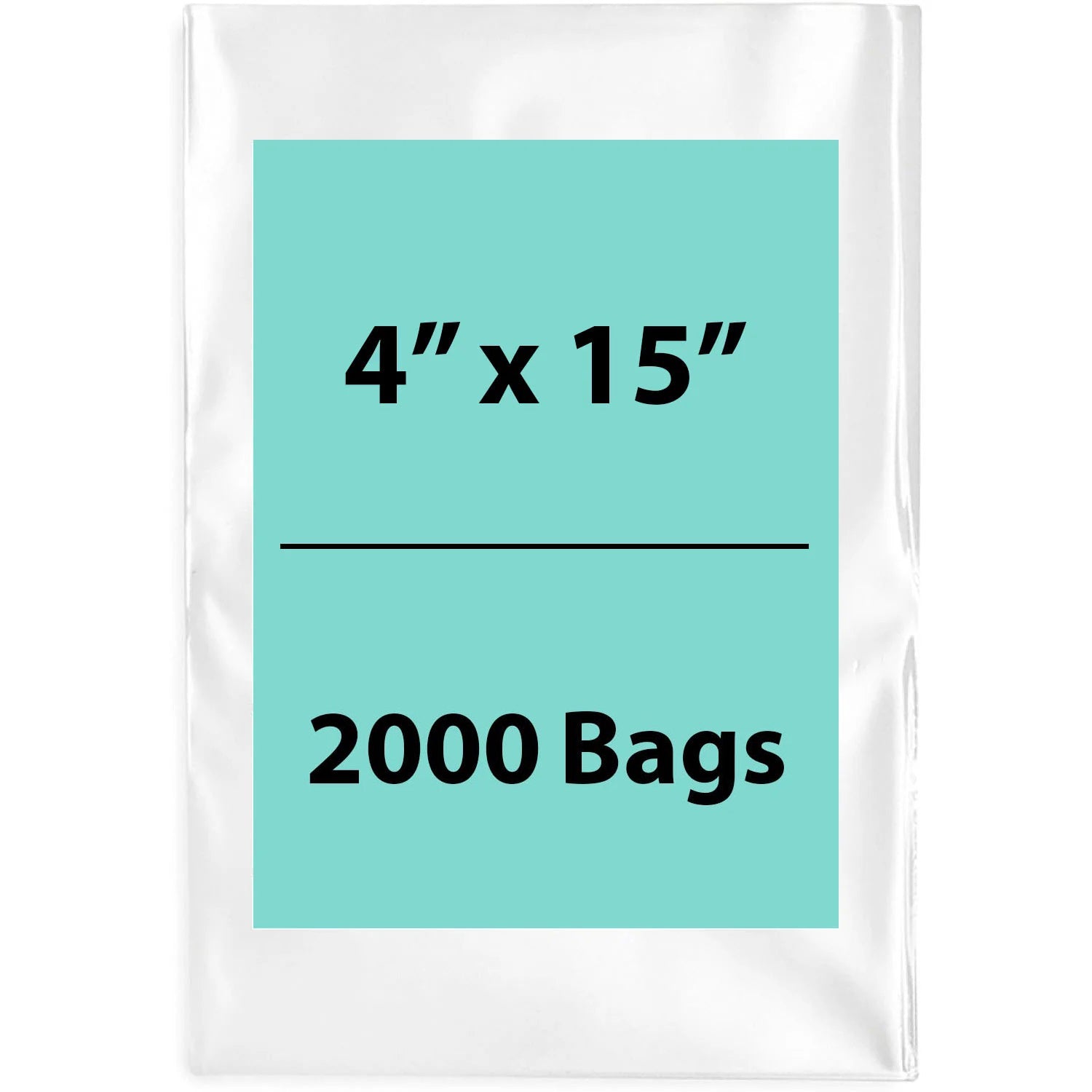 LDPE 4Mil Clear Poly Bags 4X15 inches 2000 Bags