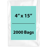 LDPE 4Mil Clear Poly Bags 4X15 inches 2000 Bags