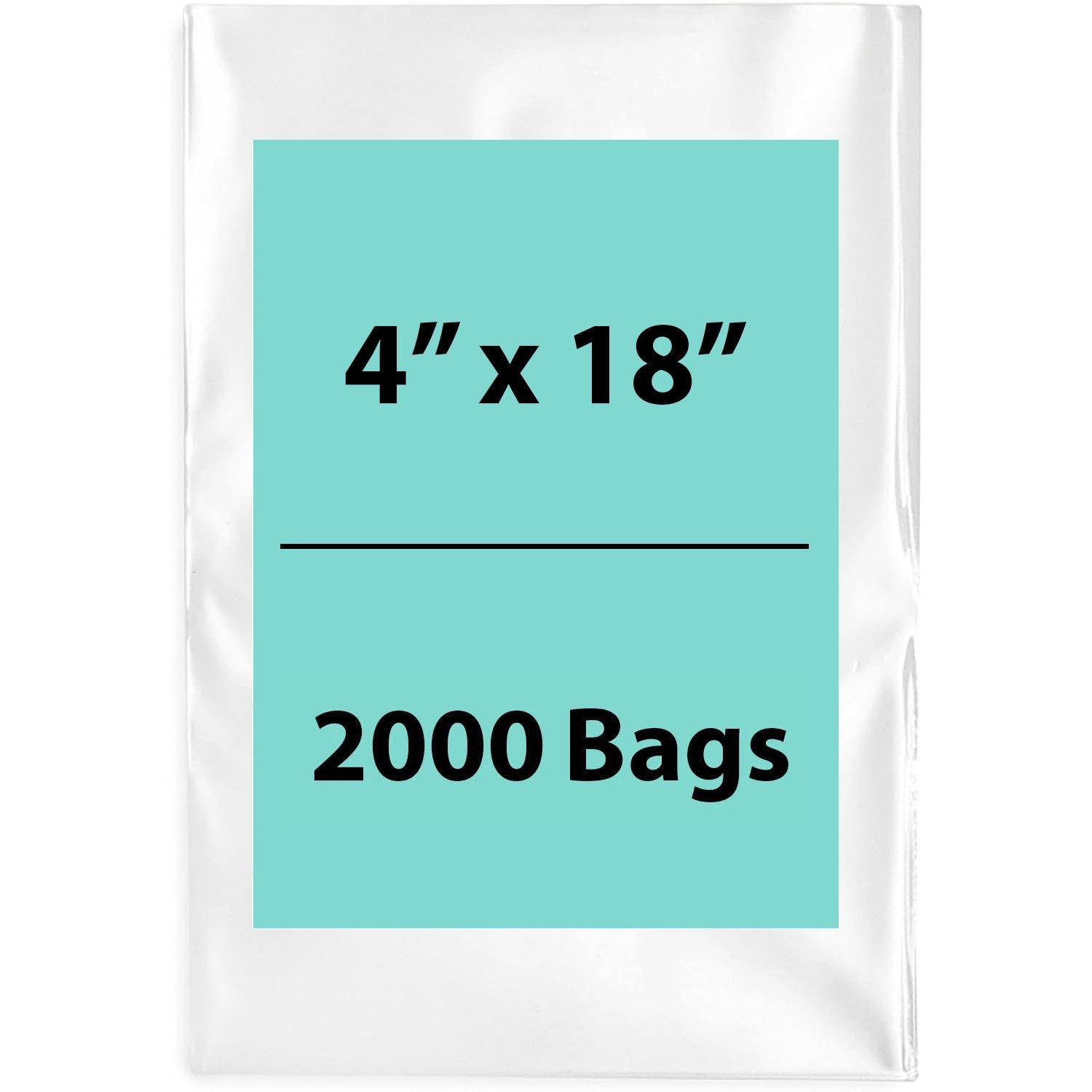 LDPE 4Mil Clear Poly Bags 4X18 inches 2000 Bags