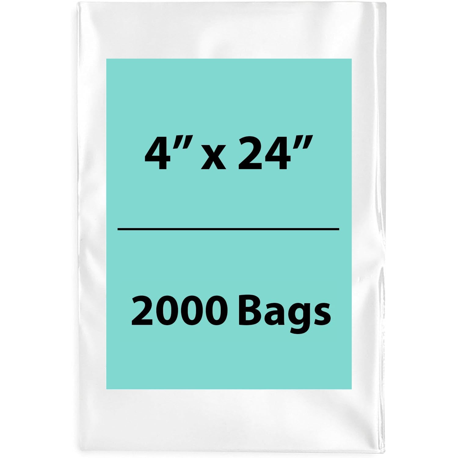 LDPE 4Mil Clear Poly Bags 4X24 inches 2000 Bags