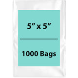 Clear Poly Bags Thickness: 4 Mil Size: 5 inch (width) X 5 inch (Height) 1000 Bags