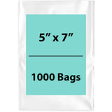 Clear Poly Bags Thickness: 4 Mil Size: 5 inch (width) X 7 inch (Height) Pack of 1000 Bags