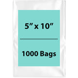 Clear Poly Bags Thickness: 4 Mil Size: 5 inch (width) X 10 inch (Height) Pack of 1000 Bags