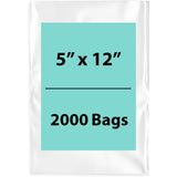LDPE 4Mil Clear Poly Bags 5X12 inches 2000 Bags
