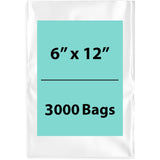 LDPE 4Mil Clear Poly Bags 6X12 inches 3000 Bags