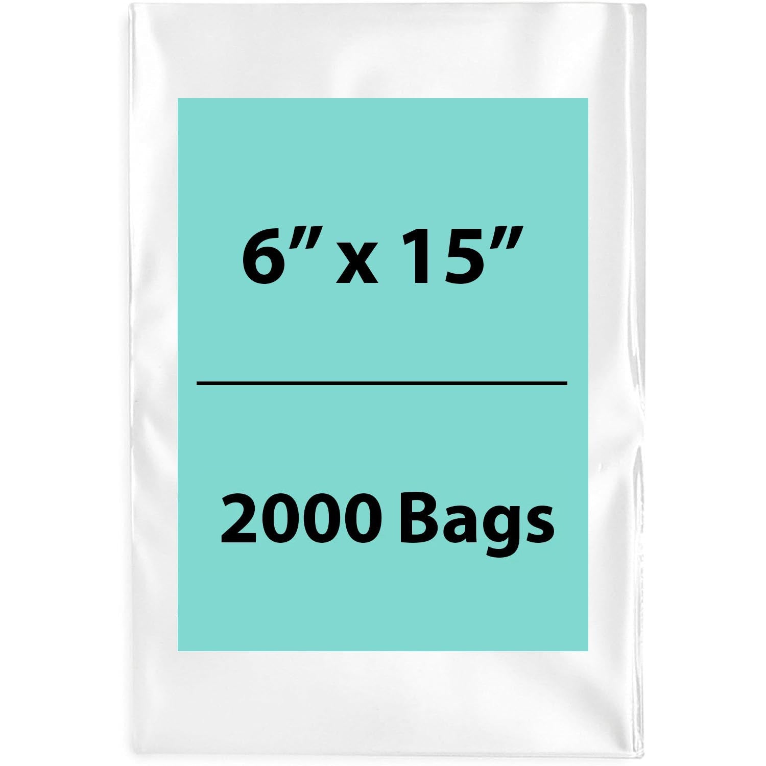 LDPE 4Mil Clear Poly Bags 6X15 inches 2000 Bags