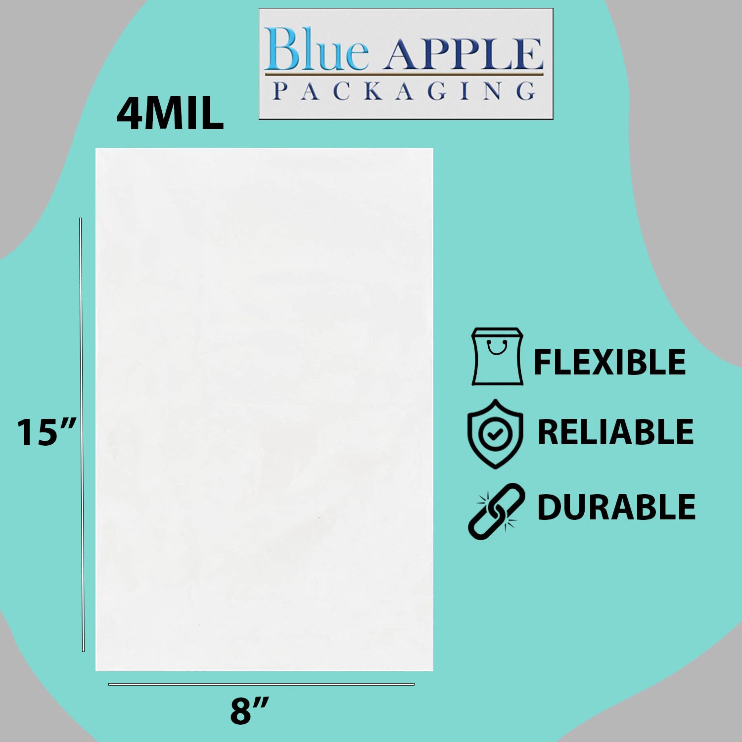 Clear Poly Bags Thickness: 4 Mil Size: 8 inch (width) X 15 inch (Height)
