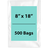 Clear Poly Bags Thickness: 4 Mil Size: 8 inch (width) X 18 inch (Height) Pack  of 500 Bags