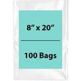 Clear Poly Bags Thickness: 4 Mil Size: 8 inch (width) X 20 inch (Height) Pack of 100 Bags
