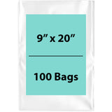 Clear poly bags Flat 9 inch (width) X 20 inch (Height) LDPE