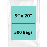 Clear poly bags Flat 9 inch (width) X 20 inch (Height) LDPE