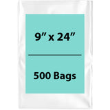Clear poly bags Flat 9 inch (width) X 24 inch (Height) LDPE