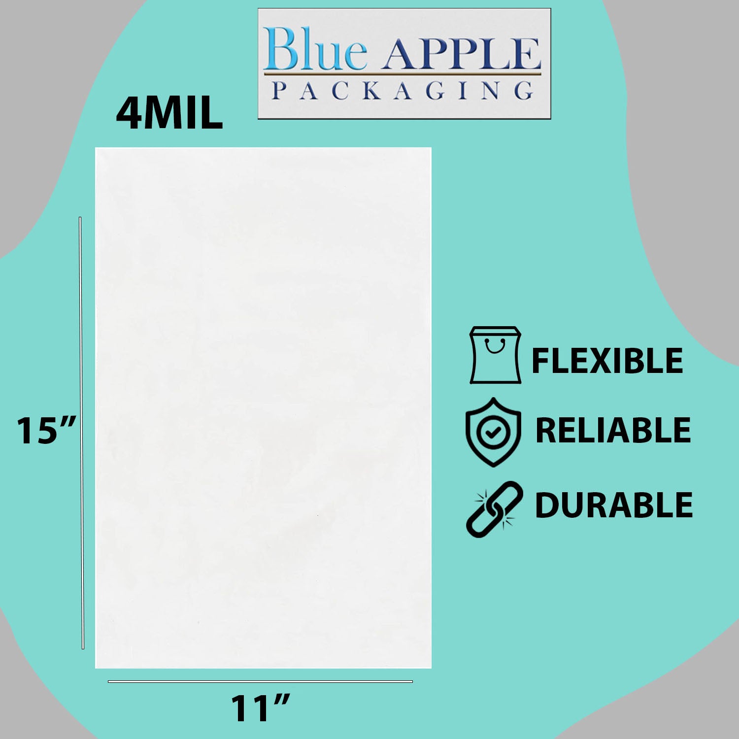Clear poly bags Flat 11 inch (width) X 15 inch (Height) LDPE