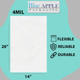 Clear poly bags Flat 14 inch (width) X 20 inch (Height) LDPE