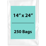 Clear poly bags Flat 14 inch (width) X 24 inch (Height) LDPE