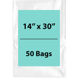 Clear poly bags Flat 14 inch (width) X 30 inch (Height) LDPE
