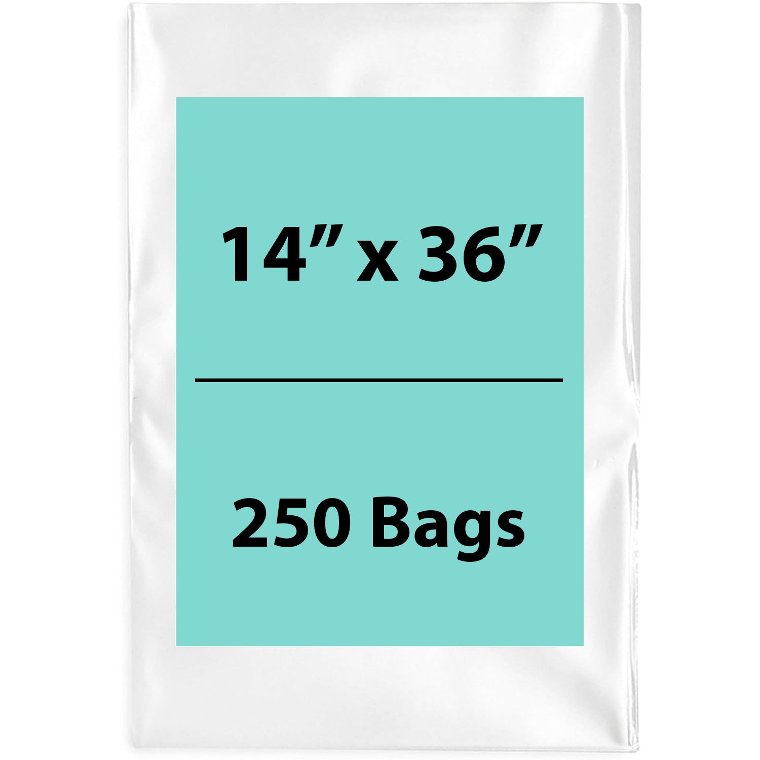 Clear poly bags Flat 14 inch (width) X 36 inch (Height) LDPE