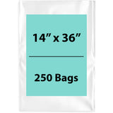 Clear poly bags Flat 14 inch (width) X 36 inch (Height) LDPE