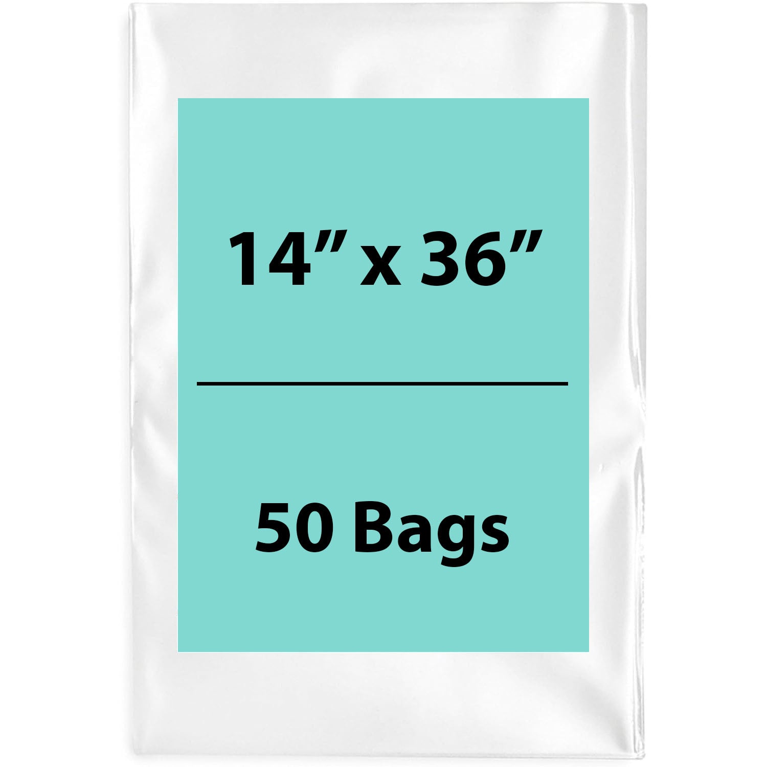 Clear poly bags Flat 14 inch (width) X 36 inch (Height) LDPE