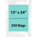 Clear poly bags Flat 15 inch (width) X 24 inch (Height) LDPE