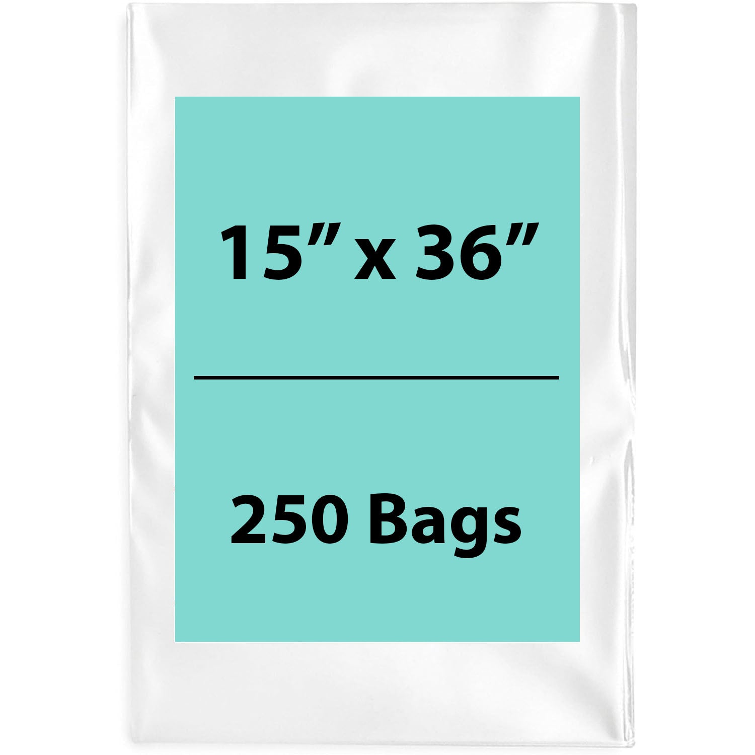 Clear poly bags Flat 15 inch (width) X 36 inch (Height) LDPE